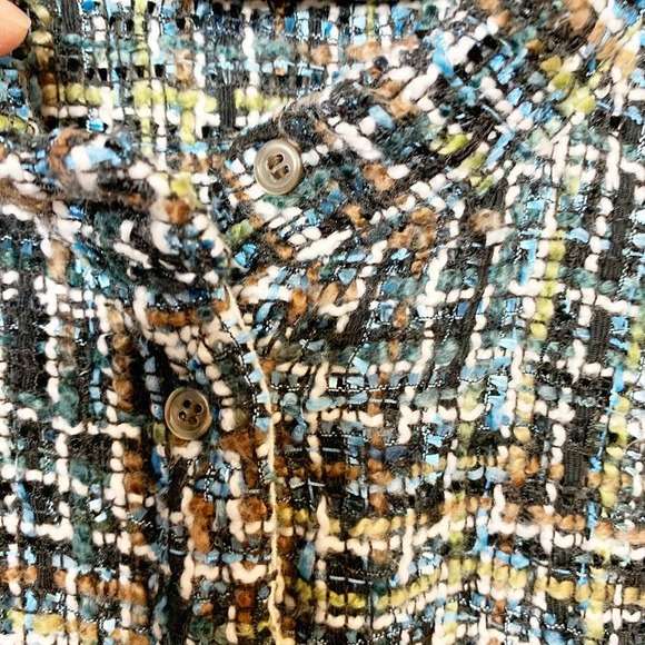 Zara Tweed Striped Button Down Shirt XS - Picture 4 of 8